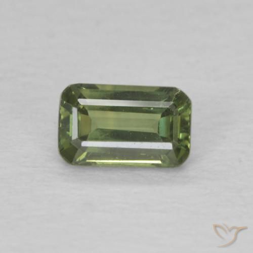 0.44ct Natural Verde medio Zafiro, corte esmeralda, VVS