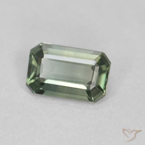 Zafiro Verde natural de 0.39 ct, Corte Octágono / Esmeralda, VVS