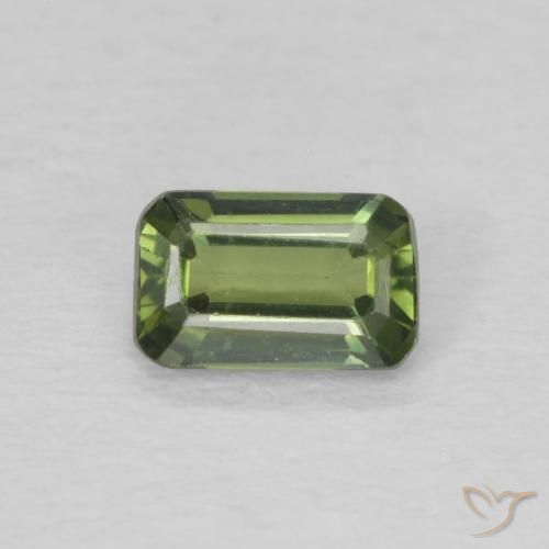 0.44ct Natural Verde cálido Zafiro, corte esmeralda, VVS