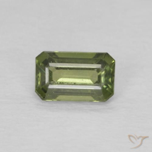 0.43ct Natural Verde amarillento Zafiro, corte esmeralda, VVS-VS