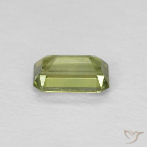 Zafiro Verde amarillento natural de 0.43 ct, Corte Octágono / Esmeralda, VVS-VS