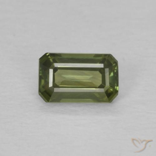 0.45ct Natural Verde medio Zafiro, corte esmeralda, VVS-VS