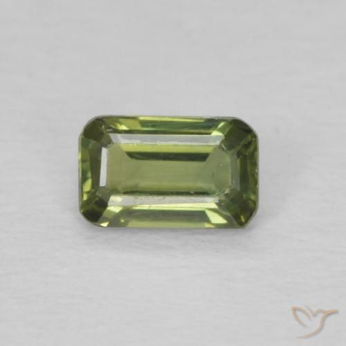 0.44ct Natural Verde bosque claro Zafiro, corte esmeralda, VVS-VS