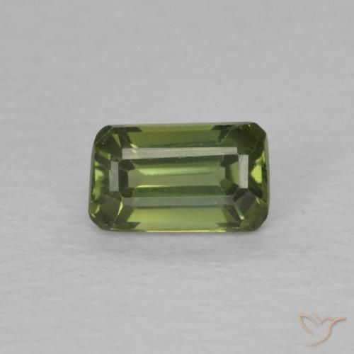 0.48ct Natural Verde oscuro Zafiro, corte esmeralda, VVS-VS