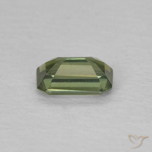 Zafiro Verde bosque natural de 0.41 ct, Corte Octágono / Esmeralda, VVS
