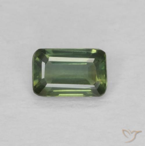 0.41ct Natural Verde amarillento Zafiro, corte esmeralda, VVS-VS