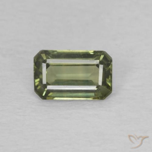 0.42ct Natural Verde bosque cálido Zafiro, corte esmeralda, VVS-VS