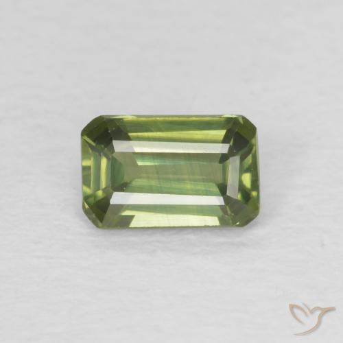 0.44ct Natural Verde oscuro Zafiro, corte esmeralda, VVS-VS
