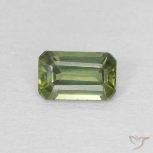 0.40ct Natural Verde bosque claro Zafiro, corte esmeralda, VVS-VS
