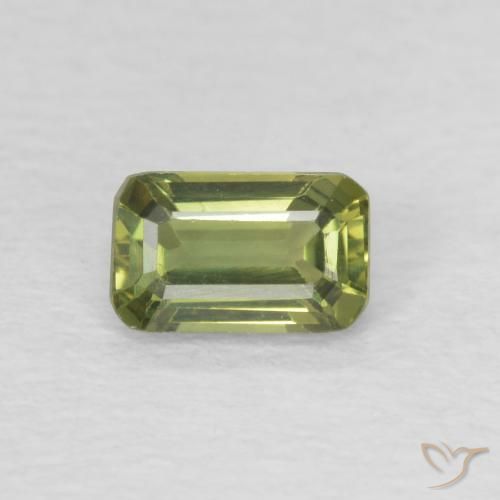 0.46ct Natural Verde cálido Zafiro, corte esmeralda, VVS-VS