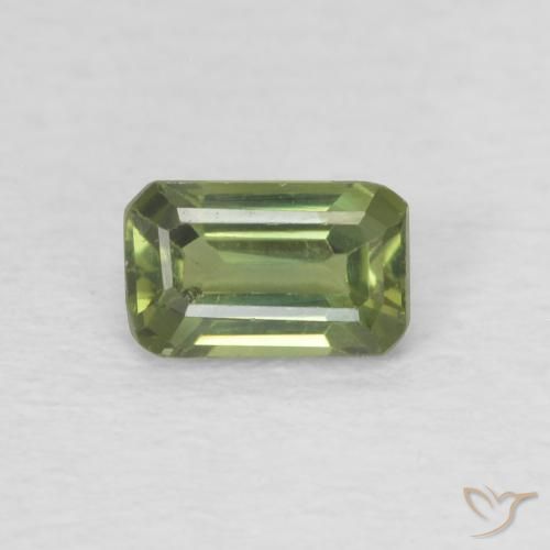 0.44ct Natural Verde amarillento Zafiro, corte esmeralda, VVS-VS