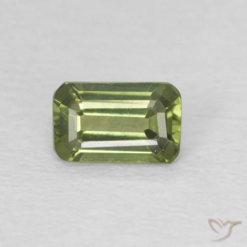 0.44ct Natural Verde oscuro Zafiro, corte esmeralda, VVS-VS