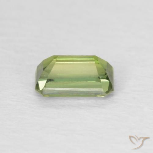 Zafiro Verde medio natural de 0.48 ct, Corte Octágono / Esmeralda, VVS-VS