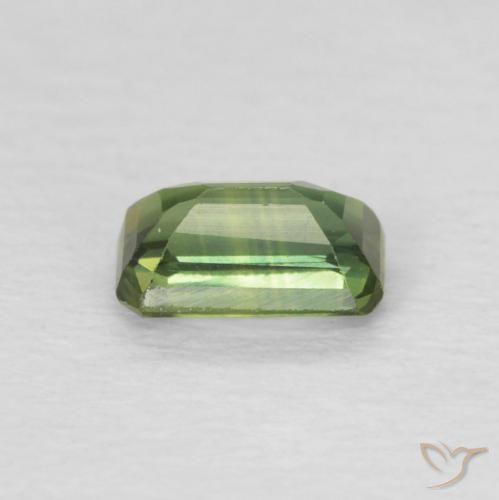 Zafiro Medium Light Green natural de 0.46 ct, Corte Octágono / Esmeralda, VS