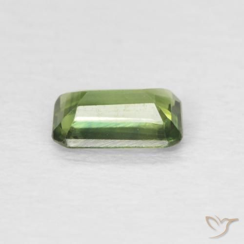 Zafiro Verde bosque natural de 0.38 ct, Corte Octágono / Esmeralda, VS