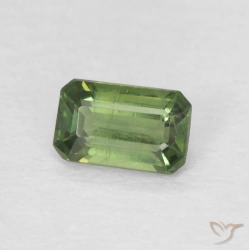 Zafiro Medium Dark-Green natural de 0.42 ct, Corte Octágono / Esmeralda, VS