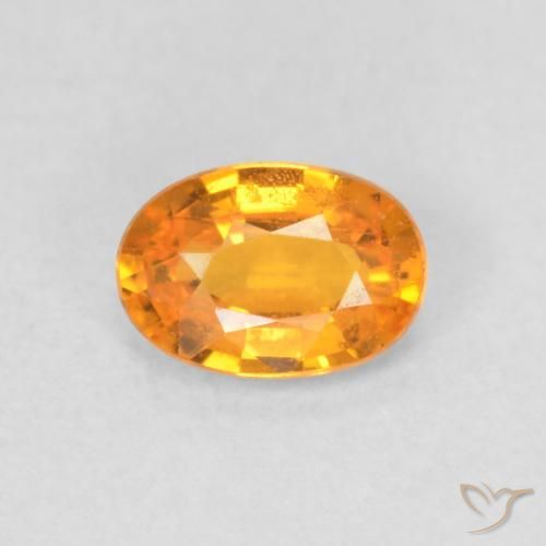0.63ct Natural Dorado naranja Zafiro, Ovalada, VS