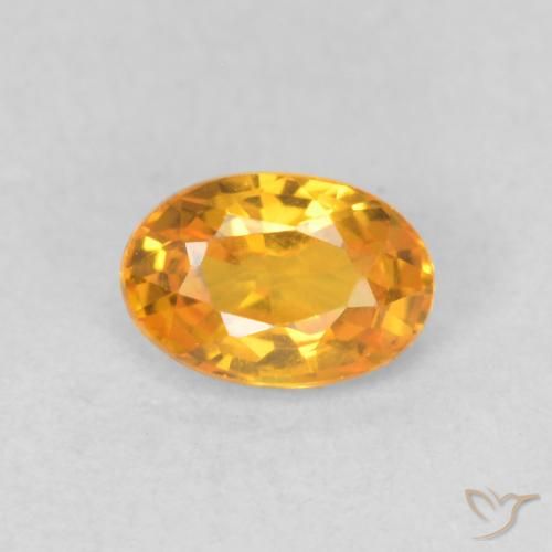 0.62ct Natural Dorado naranja oscuro Zafiro, Ovalada, VVS-VS