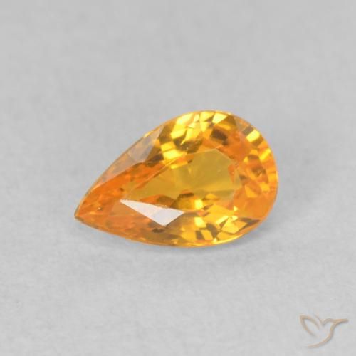 0.51ct Natural Dorado naranja intenso Zafiro, En forma de pera, VVS-VS