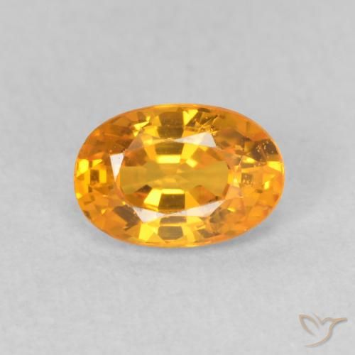 0.66ct Natural Dorado naranja intenso Zafiro, Ovalada, VVS-VS