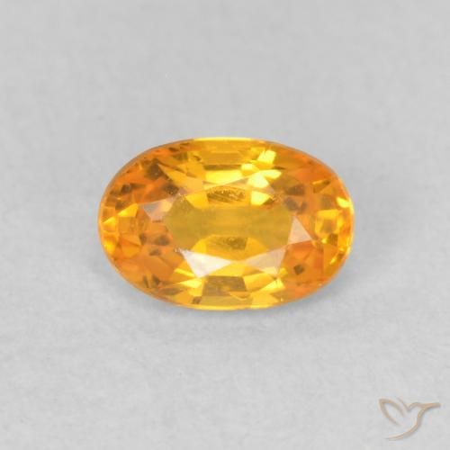 0.57ct Natural Dorado naranja Zafiro, Ovalada, VVS-VS