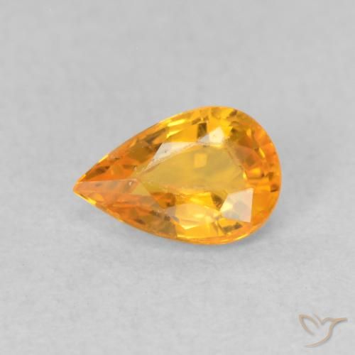 0.53ct Natural Naranja medio Zafiro, En forma de pera, VVS-VS