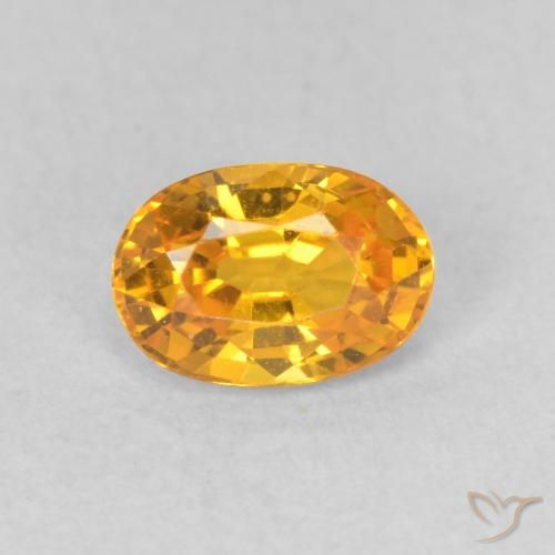 0.67ct Natural Dorado naranja Zafiro, Ovalada, VVS-VS