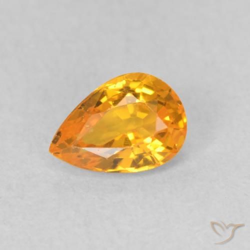 0.51ct Natural Dorado naranja Zafiro, En forma de pera, VVS-VS