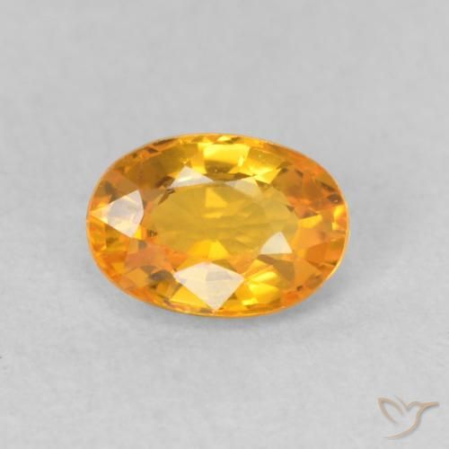 0.67ct Natural Naranja medio Zafiro, Ovalada, VVS-VS