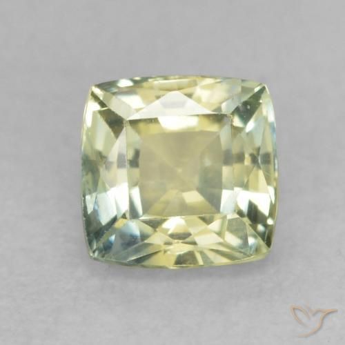 0.58ct Natural Verde amarillento Zafiro, Forma Cojín, VS-SI