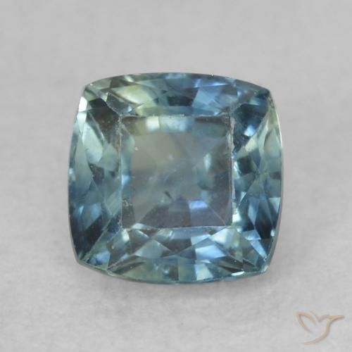 0.68ct Natural Verde-azul claro Zafiro, Forma Cojín, VS-SI