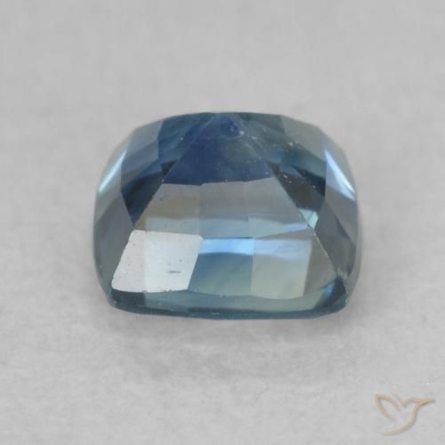 Zafiro Verde-azul claro natural de 0.68 ct, Forma Cojín, VS-SI