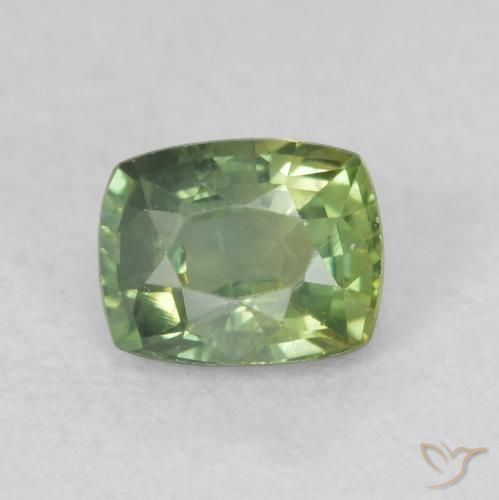 0.58ct Natural Verde oscuro Zafiro, Forma Cojín, VS-SI