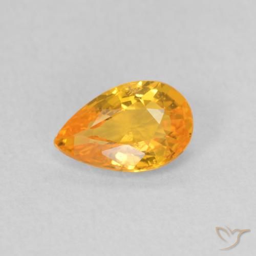 0.47ct Natural Naranja claro Zafiro, En forma de pera, VS