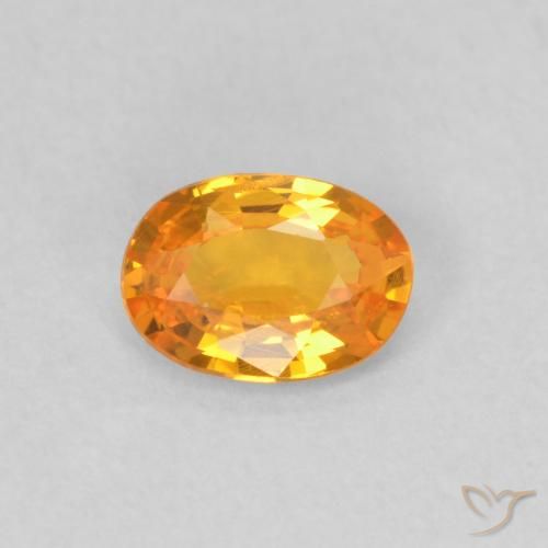 0.48ct Natural Naranja claro Zafiro, Ovalada, VS