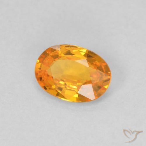 Zafiro Naranja claro natural de 0.48 ct, Ovalada, VS