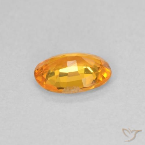 Zafiro Naranja claro natural de 0.48 ct, Ovalada, VS