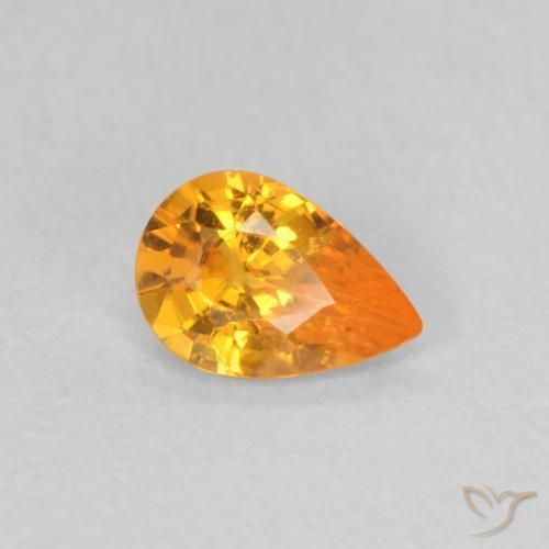 0.44ct Natural Naranja claro Zafiro, En forma de pera, VS