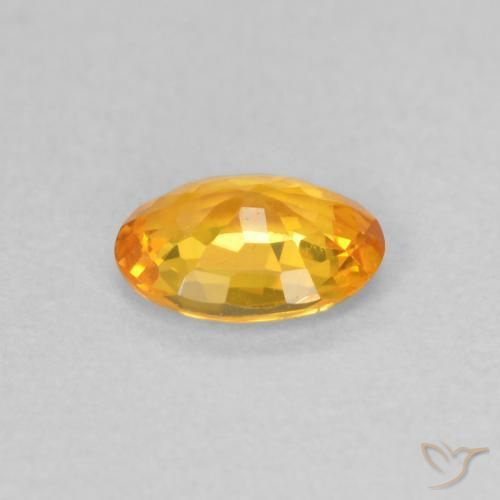 Zafiro Naranja claro natural de 0.52 ct, Ovalada, VS