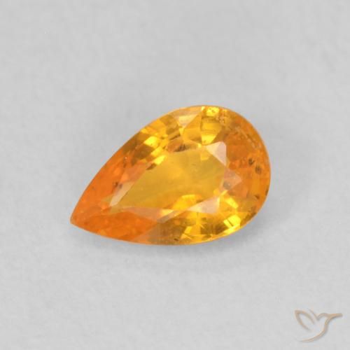 0.54ct Natural Naranja medio Zafiro, En forma de pera, VS, Photo A