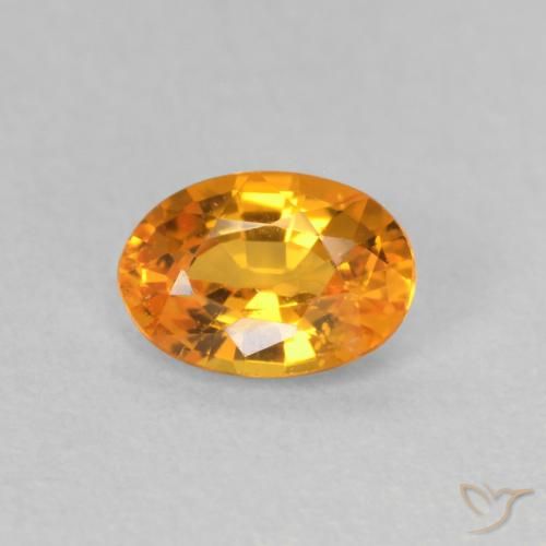 0.59ct Natural Naranja albaricoque Zafiro, Ovalada, VS