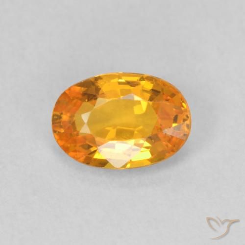 0.62ct Natural Naranja medio Zafiro, Ovalada, VS