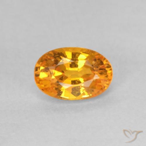 0.65ct Natural Naranja albaricoque Zafiro, Ovalada, VS