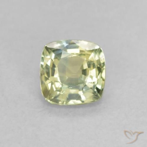 0.48ct Natural Verde amarillento Zafiro, Forma Cojín, VVS-VS