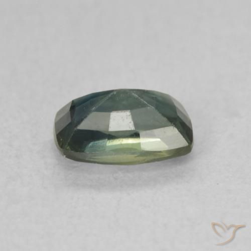 Zafiro Verde azulado oscuro natural de 0.78 ct, Forma Cojín, VS