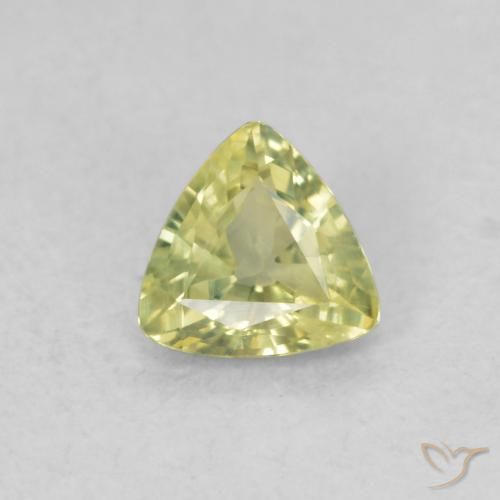 0.49ct Natural Verde amarillento Zafiro, Trillón, VS