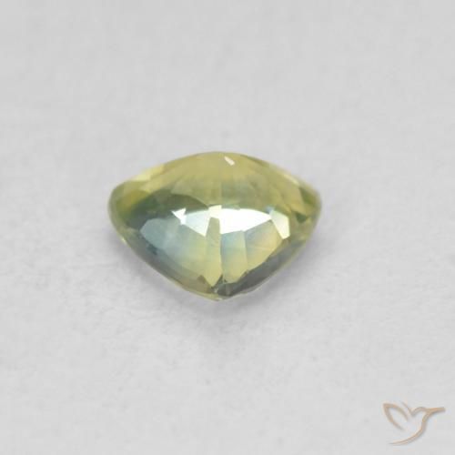 Zafiro Verde amarillento natural de 0.49 ct, Trillón, VS