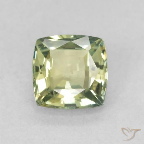 0.79ct Natural Verde terroso Zafiro, Forma Cojín, VVS-VS