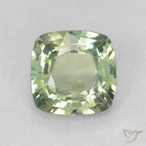 0.89ct Natural Verde salvia claro Zafiro, Forma Cojín, VVS-VS