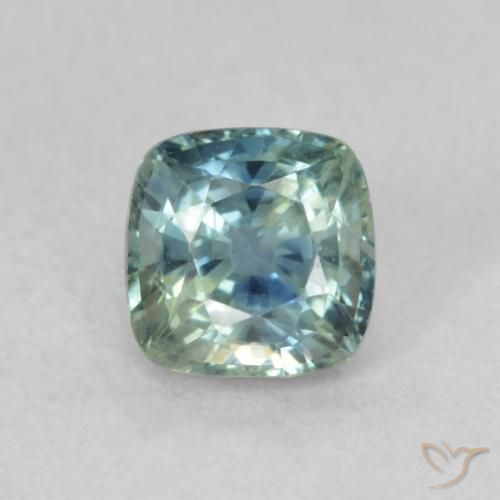 0.73ct Natural Verde azul medio Zafiro, Forma Cojín, VVS-VS